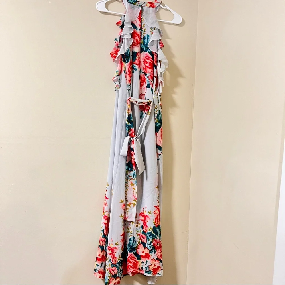 PL Gianni bini cold shoulder Floral maxi dress Size XS (Sleeves Altered) - Picture 4 of 14